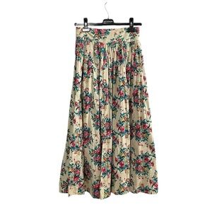 Kettle Creek Canvas Co. Cream Floral Midi Skirt Size 2